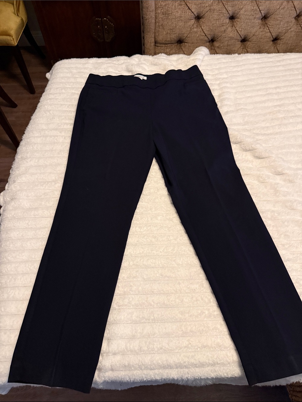 Liz Claiborne Navy Straight Leg Trousers